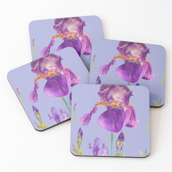 Item preview, Iris Watercolor Painting - Elegant Purple on Light Purple designed and sold by Sarah  Rajkotwala.