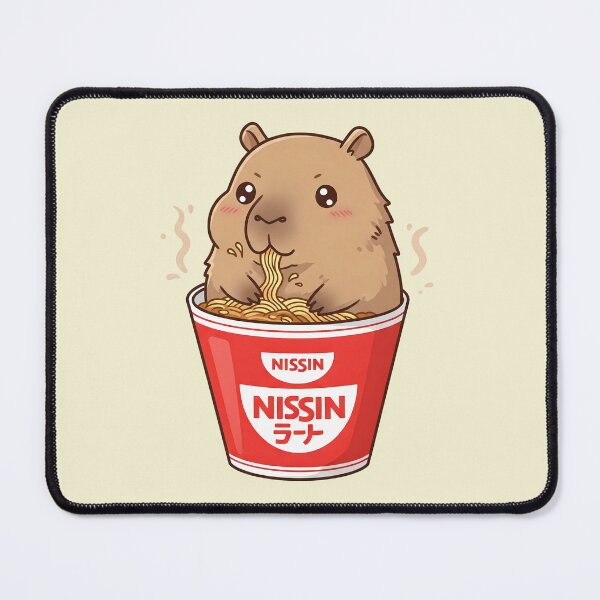 Item preview, Capybara eating instant Noodle designed and sold by The magic Yellow bus.