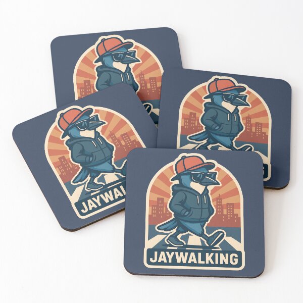 Item preview, Jaywalking Blue Jay Sticker – Retro Bird in Hoodie, Shades & Street Style designed and sold by WAUZ.
