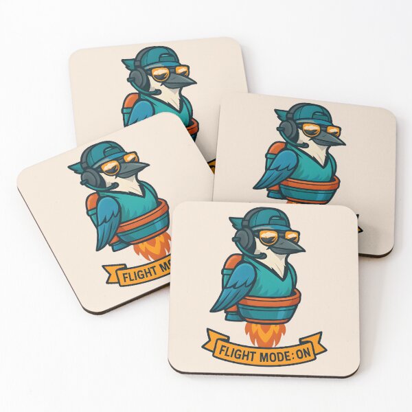 Item preview, Flight Mode Blue Jay – Cool Bird with Jetpack, Cap & Sunglasses Sticker designed and sold by WAUZ.