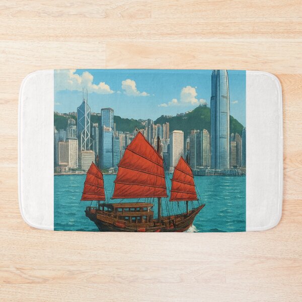 Item preview,  Traditional Junk Boat on Victoria Harbour, Hong Kong designed and sold by Places On Earth.