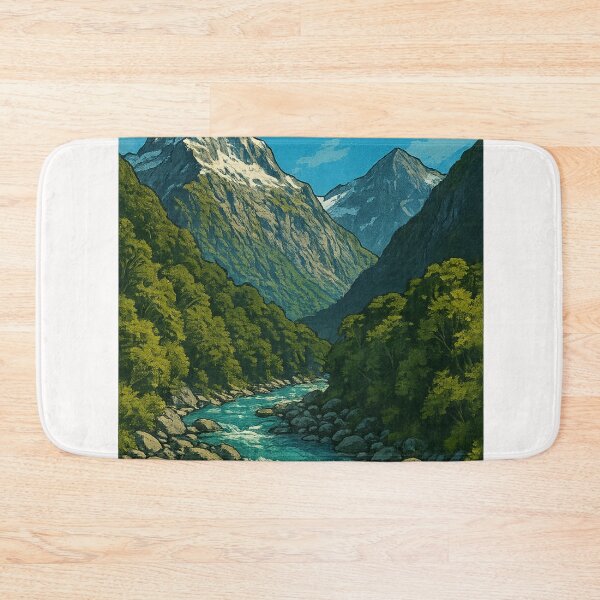 Item preview, Haast Pass River and Mountains, New Zealand designed and sold by Places On Earth.