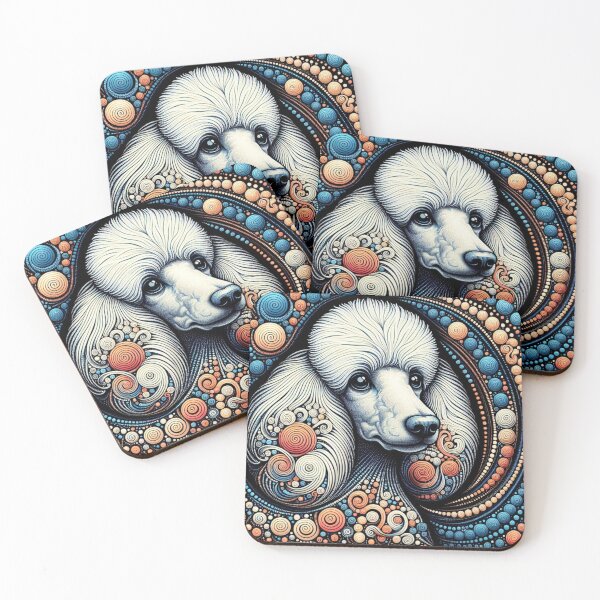 Item preview, Dynamic White Poodle Illustration designed and sold by Wags & Tails.