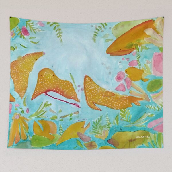 Artikelvorschau, Wunderliche Unterwasserszene – Buntes Meeresleben Aquarell entworfen und verkauft von romiacha.