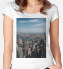 Manhattan, #Manhattan, New York, #NewYork, NYC, #NYC, New York City, #NewYorkCity Women's Fitted Scoop T-Shirt