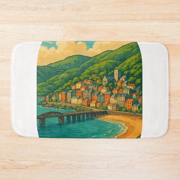 Item preview, Coastal Townscape of Barmouth, Gwynedd Wales designed and sold by Places On Earth.