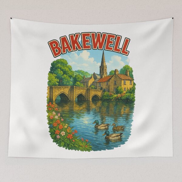 Item preview, Bakewell Riverside and Church, Peak District England designed and sold by Places On Earth.