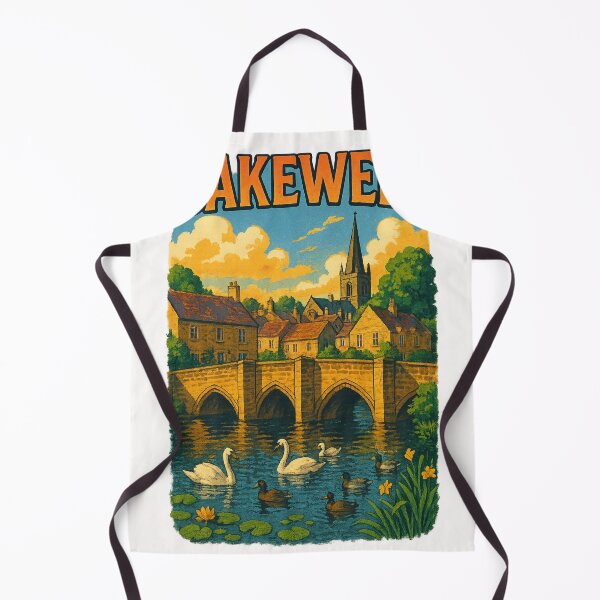 Item preview, Bakewell Town and Stone Bridge Along the River Wye designed and sold by Places On Earth.