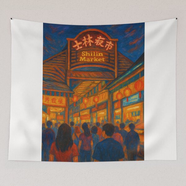 Item preview, Crowd at Shilin Market, Taipei’s Famous Night Bazaar designed and sold by Places On Earth.