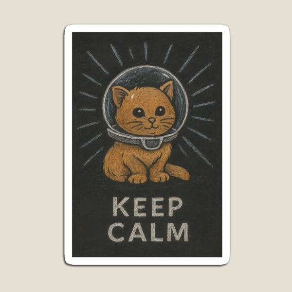 Artikel-Vorschau von Keep Calm Cat Positives Design für psychische Gesundheit, designt und verkauft von Charisma Enigma.