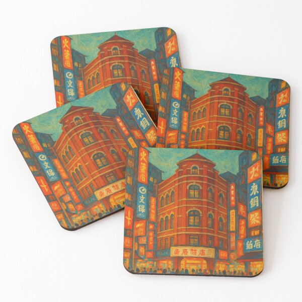Item preview, Ximending Red House and Night Lights, Taipei Taiwan designed and sold by Places On Earth.