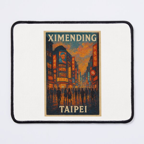 Item preview, Ximending Streetscape at Sunset, Taipei Taiwan designed and sold by Places On Earth.