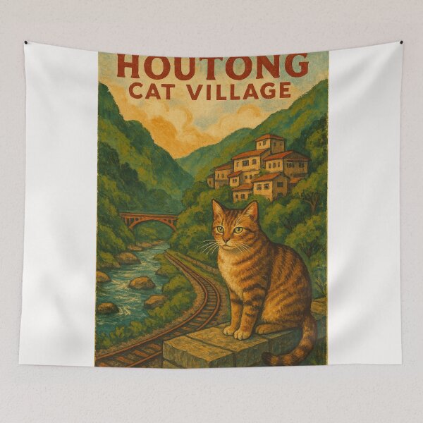 Item preview, Houtong Cat Village Railway and Mountains, Taiwan designed and sold by Places On Earth.