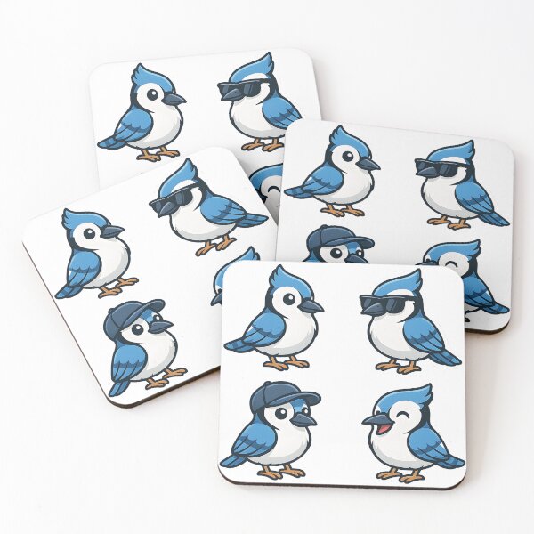 Item preview, Cool Blue Jay Sticker Pack – Cute Bird with Shades, Cap & Sass | Vector Art designed and sold by WAUZ.
