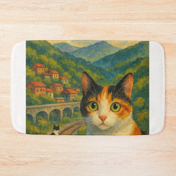 Item preview, Calico Cats and Mountain Views at Houtong Village, Taiwan designed and sold by Places On Earth.
