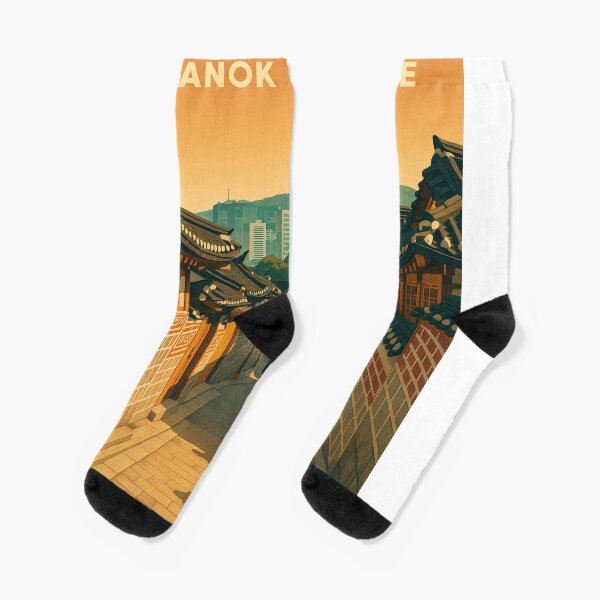 Item preview, Bukchon Hanok Village at Sunset, Seoul South Korea designed and sold by Aryabek.