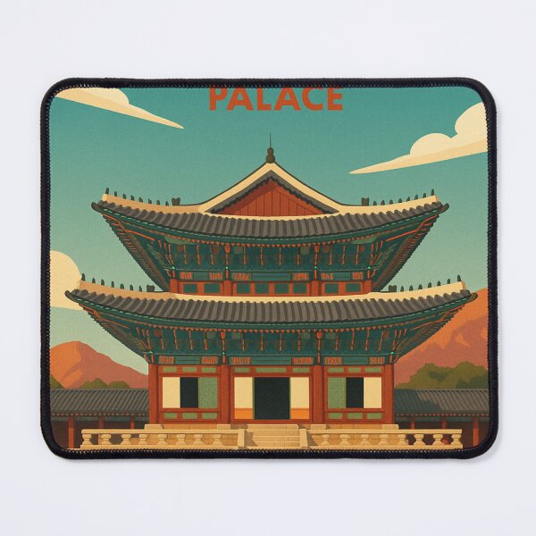 Item preview, Gyeongbokgung Palace with Mountain Backdrop, Seoul South Korea designed and sold by Aryabek.