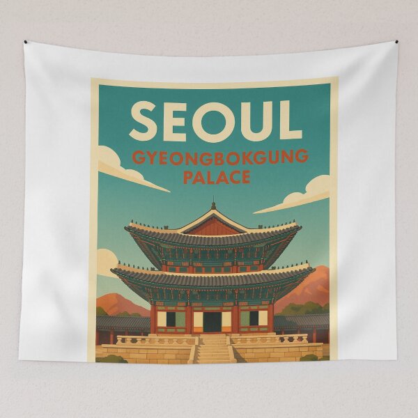 Item preview, Gyeongbokgung Palace with Mountain Backdrop, Seoul South Korea designed and sold by Aryabek.