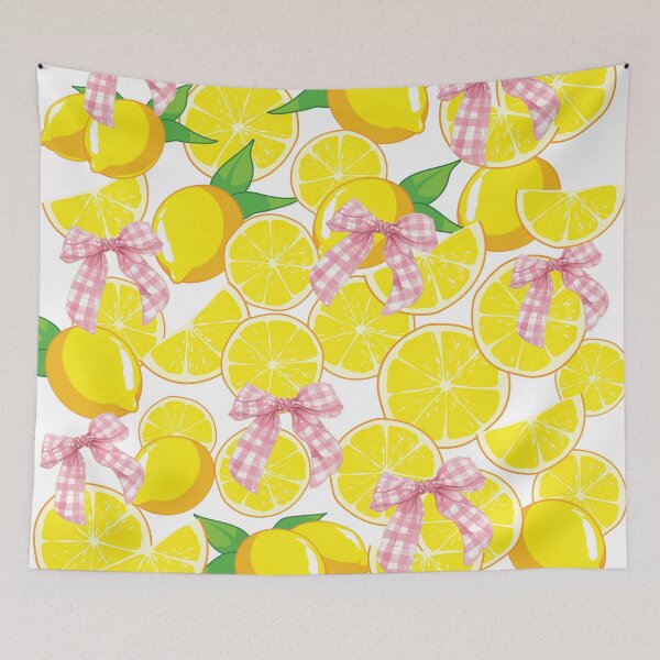 Item preview, Lemons, Checkered Bows Pattern designed and sold by PMSNshop.