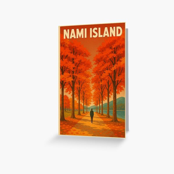 Item preview, Fall Leaves and Lakeside Trail on Nami Island, South Korea designed and sold by Aryabek.