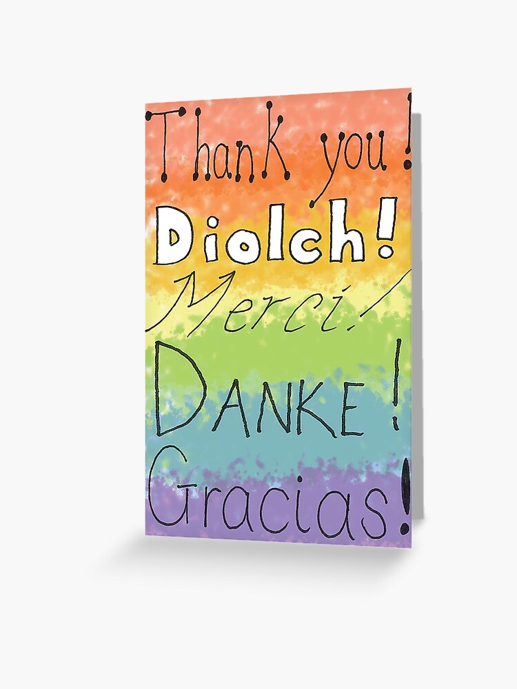 Danke Englisch Walisisch Franzosisch Deutsch Spanisch Grusskarte Von Gabriellawilde Redbubble