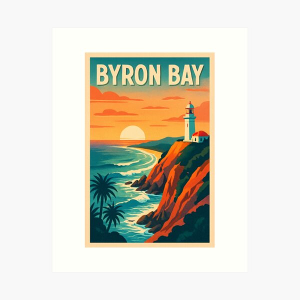 Item preview, Lighthouse Sunset View at Byron Bay, New South Wales Australia designed and sold by Aryabek.