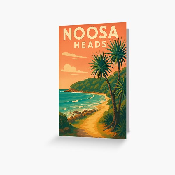 Vista previa del artículo con la obra «Atardecer en la costa y sendero para caminar en Noosa Heads, Sunshine Coast, Queensland», diseñado y vendido por Aryabek.