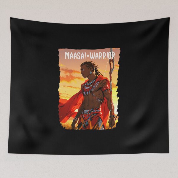 Item preview, Maasai Warrior - Sunset Sentinel designed and sold by Migiteart.