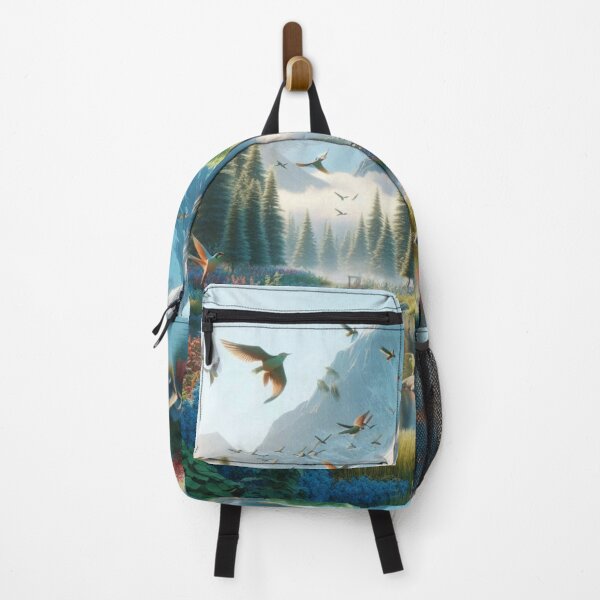 Item preview, Serene Mountain Lake Sanctuary with Flying Birds and Lush Forest designed and sold by choder61.