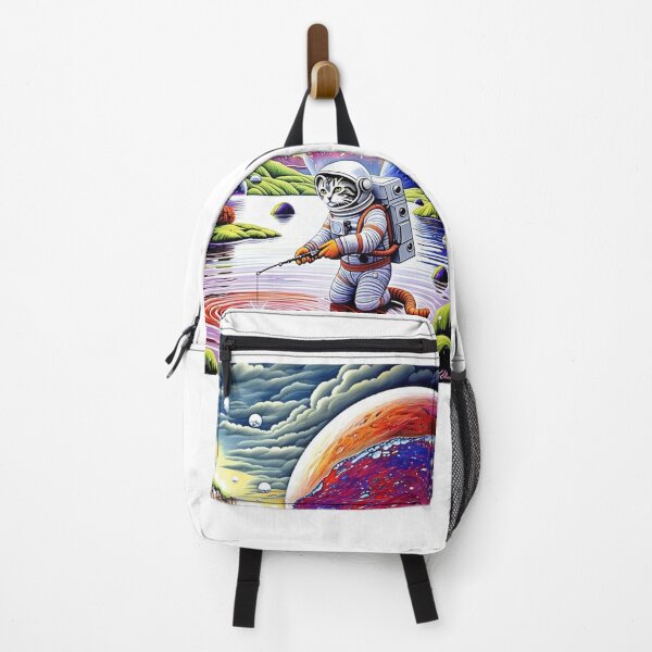 Item preview, Cat Astronaut Fishing in Space | Whimsical Sci-Fi Art Print designed and sold by bvdesignart.