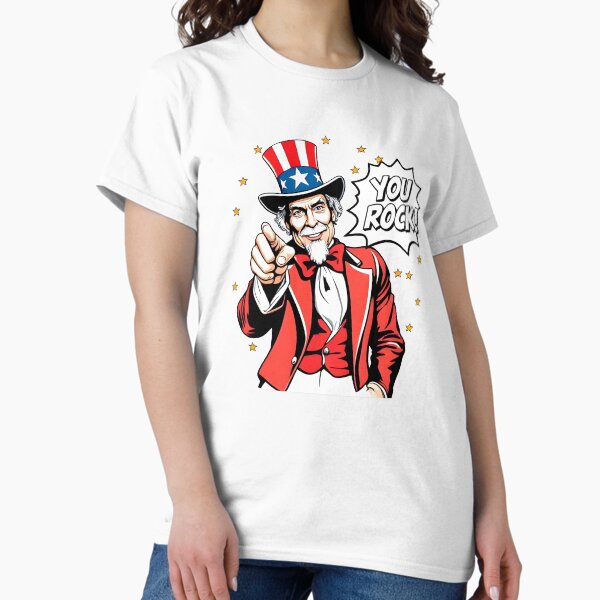 Item preview, Uncle Sam pointing with a comic "YOU ROCK!"  designed and sold by TKayeAI.