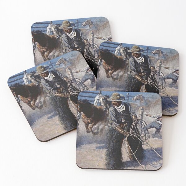 Item preview, N C Wyeth Western Painting  “Roping Corral”  designed and sold by PatricianneK.