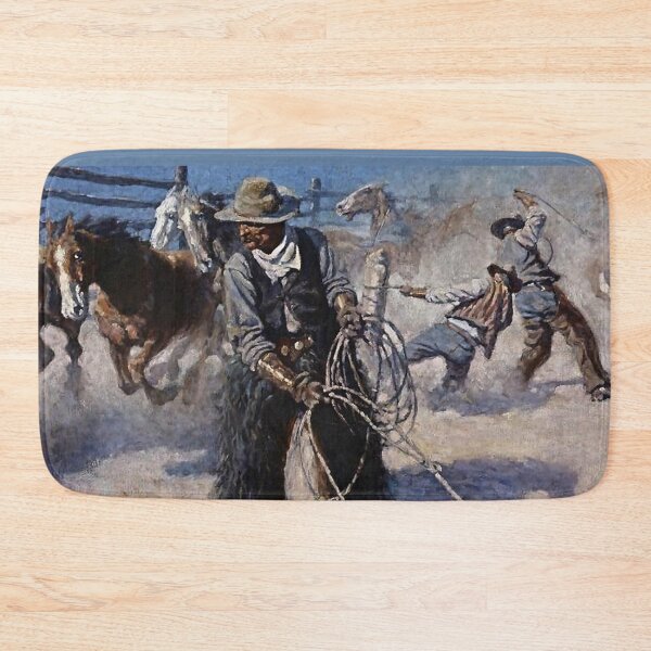 Item preview, N C Wyeth Western Painting  “Roping Corral”  designed and sold by PatricianneK.