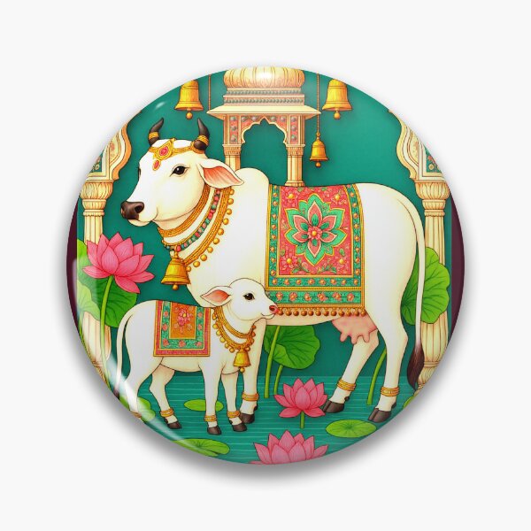 Item preview, Pichwai Art/Painting - Cow and Calf/Mother and Child/ House Warming/Indian Marriage/Wedding  designed and sold by ShreecreatE.