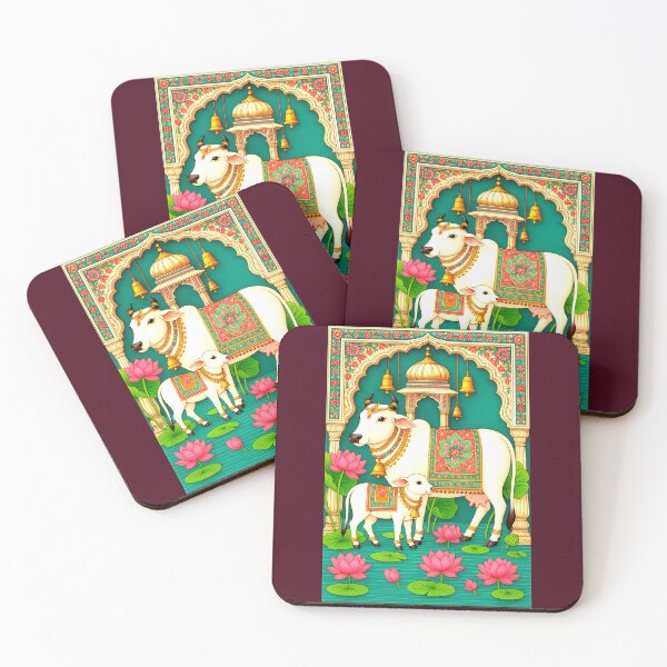 Item preview, Pichwai Art/Painting - Cow and Calf/Mother and Child/ House Warming/Indian Marriage/Wedding  designed and sold by ShreecreatE.