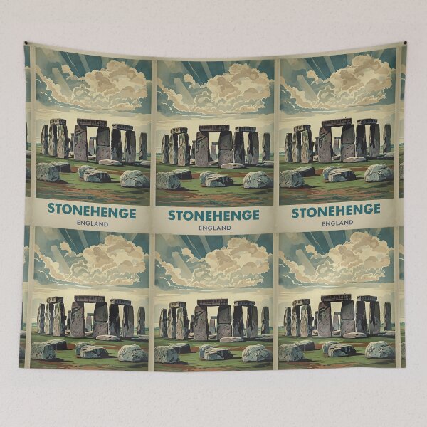 Item preview, Vintage Stonehenge Poster  designed and sold by FestivityFinds.