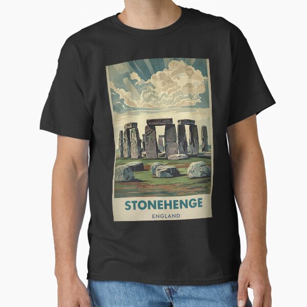 Aperçu de l'œuvre Affiche vintage de Stonehenge créée et vendue par FestivityFinds.