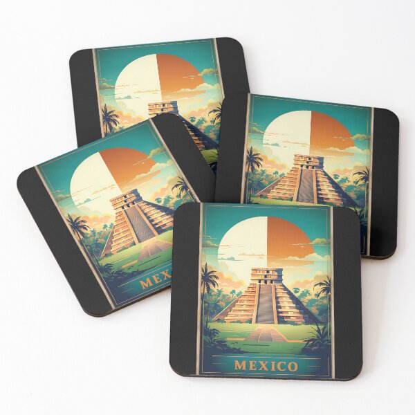 Item preview, Vintage Mayan Pyramid Travel Poster Featuring Mexican Culture designed and sold by FestivityFinds.