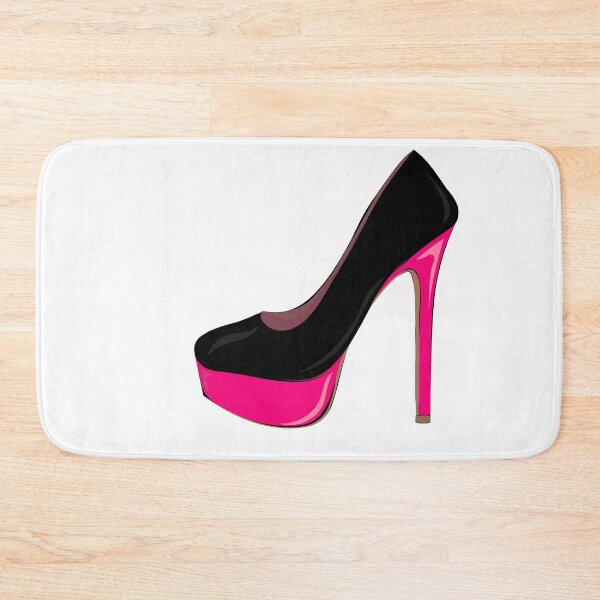 Item preview, Black Stiletto with pink high heel designed and sold by DesignsByMadiha.