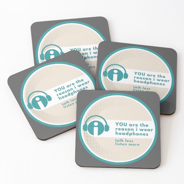 Item preview, You Are the Reason I Wear Headphones – Aqua Cool designed and sold by inki ikon press // Merch with Mood. We print what you're thinking! .