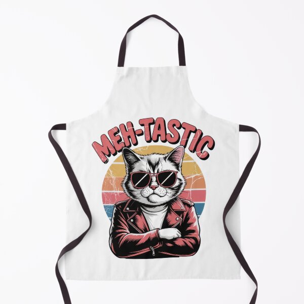 Item preview, Cool Retro Cat in Leather Jacket - Meh-tastic Vibes designed and sold by EpicMediaShop.