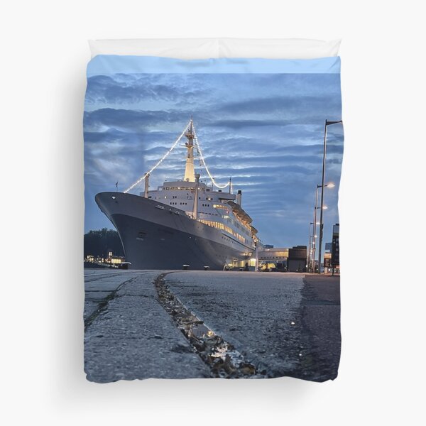 Ship in the Port of Rotterdam Duvet Cover