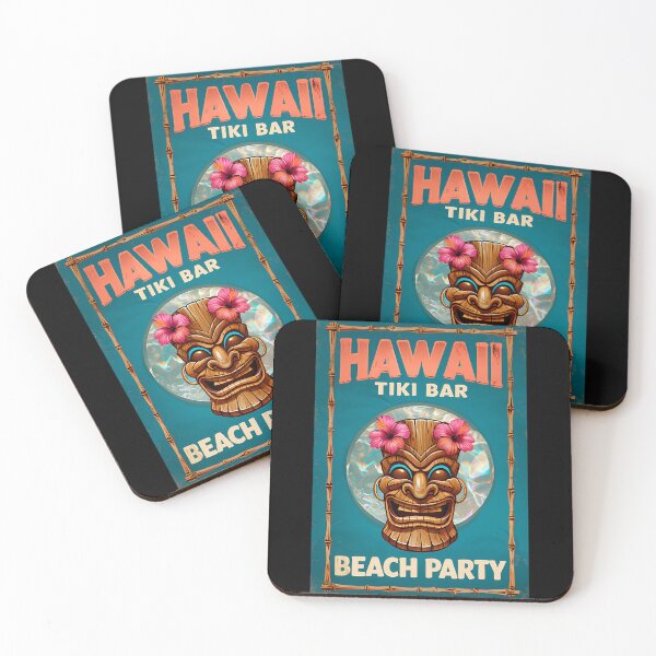 Item preview, Vibrant Vintage Hawaii Tiki Bar Beach Party Poster designed and sold by FestivityFinds.