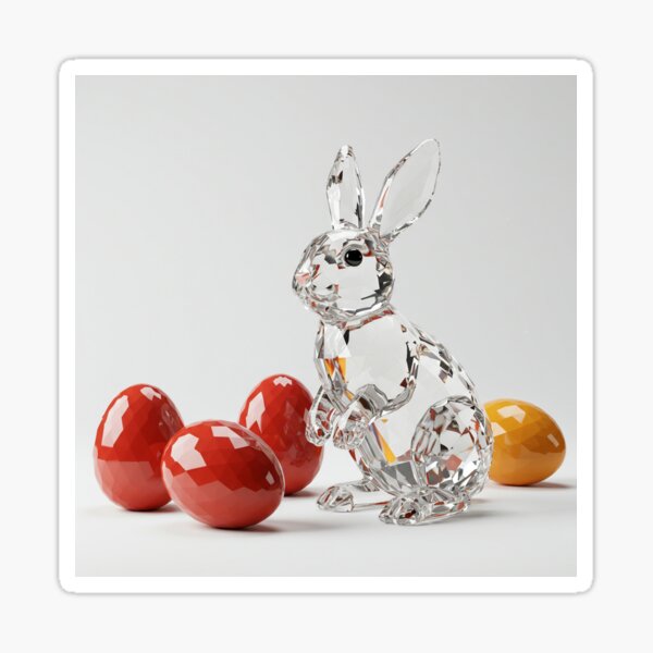 Crystal Bunny with Gem Eggs 02 Sticker