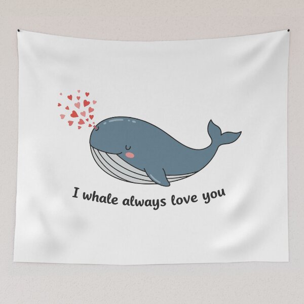 Item preview, I Whale Always Love You - Cute Whale Blowing Heart Sprays designed and sold by amithachapa.