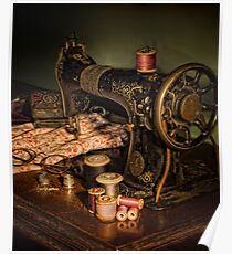 vintage sewing machine Poster