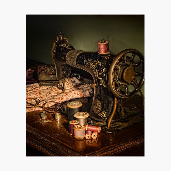 vintage sewing machine Photographic Print