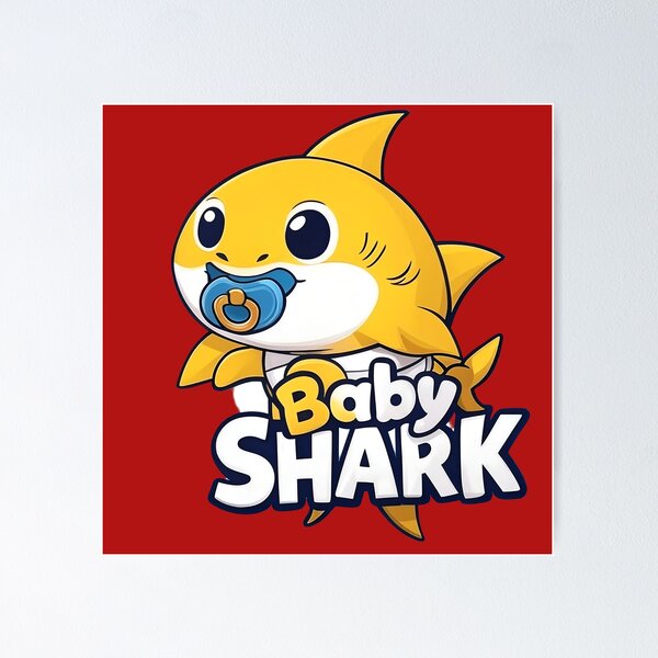 Item preview, Cute Baby Shark with Pacifier – Cartoon Shark Design for Kids designed and sold by gtrock.