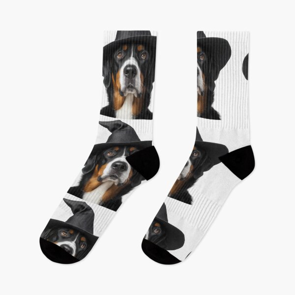 Item preview, Greater Swiss Mountain Dog Wearing Halloween Witch Hat designed and sold by LazyOwlStore.