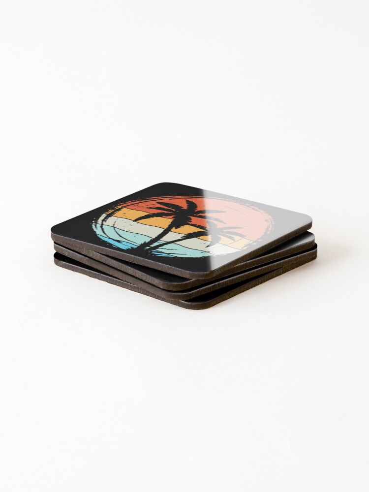 Thumbnail 4 of 5, Coasters (Set of 4), Retro Design - Palm Tree designed and sold by RWT-Design.